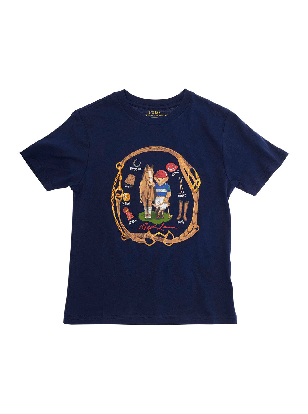 Blue T-Shirt With Maxi Logo On The Front Cotton For Kids Blu Tshirts And Polo Shirts