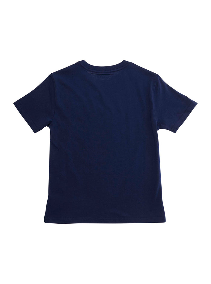 Blue T-Shirt With Maxi Logo On The Front Cotton For Kids Blu Tshirts And Polo Shirts