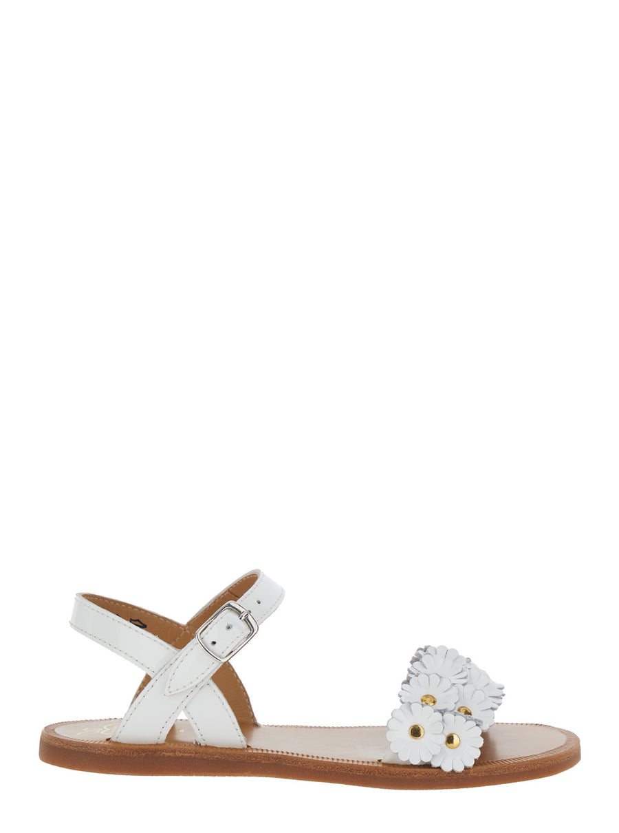 Sandals Plagette Multi Flo Vernis White Leather
