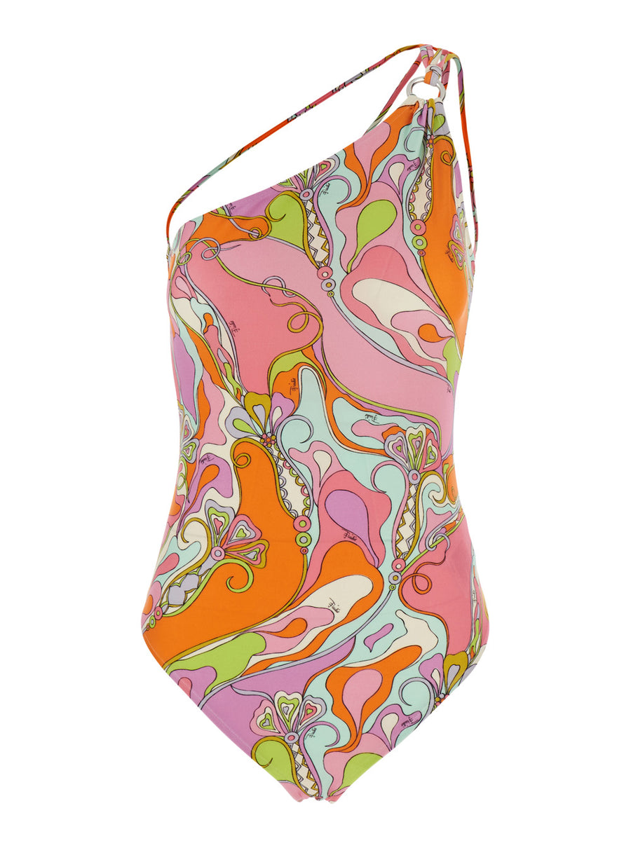 Swimsuit With Multicolour Print Tech Fabric Dress