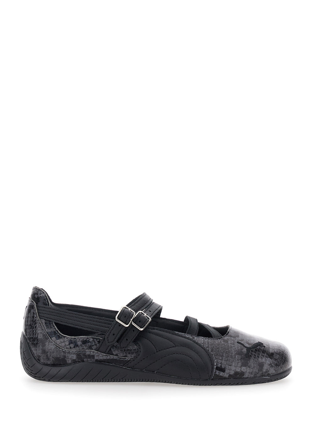 Ballet shoes SPEEDCAT Gray with Snake Print in Leather Women Grey Ballerinas