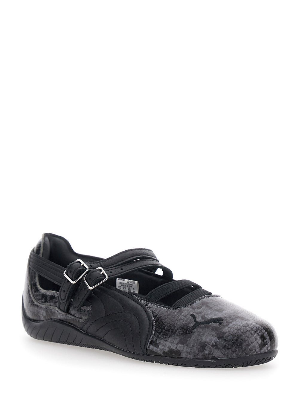 Ballet shoes SPEEDCAT Gray with Snake Print in Leather Women Grey Ballerinas