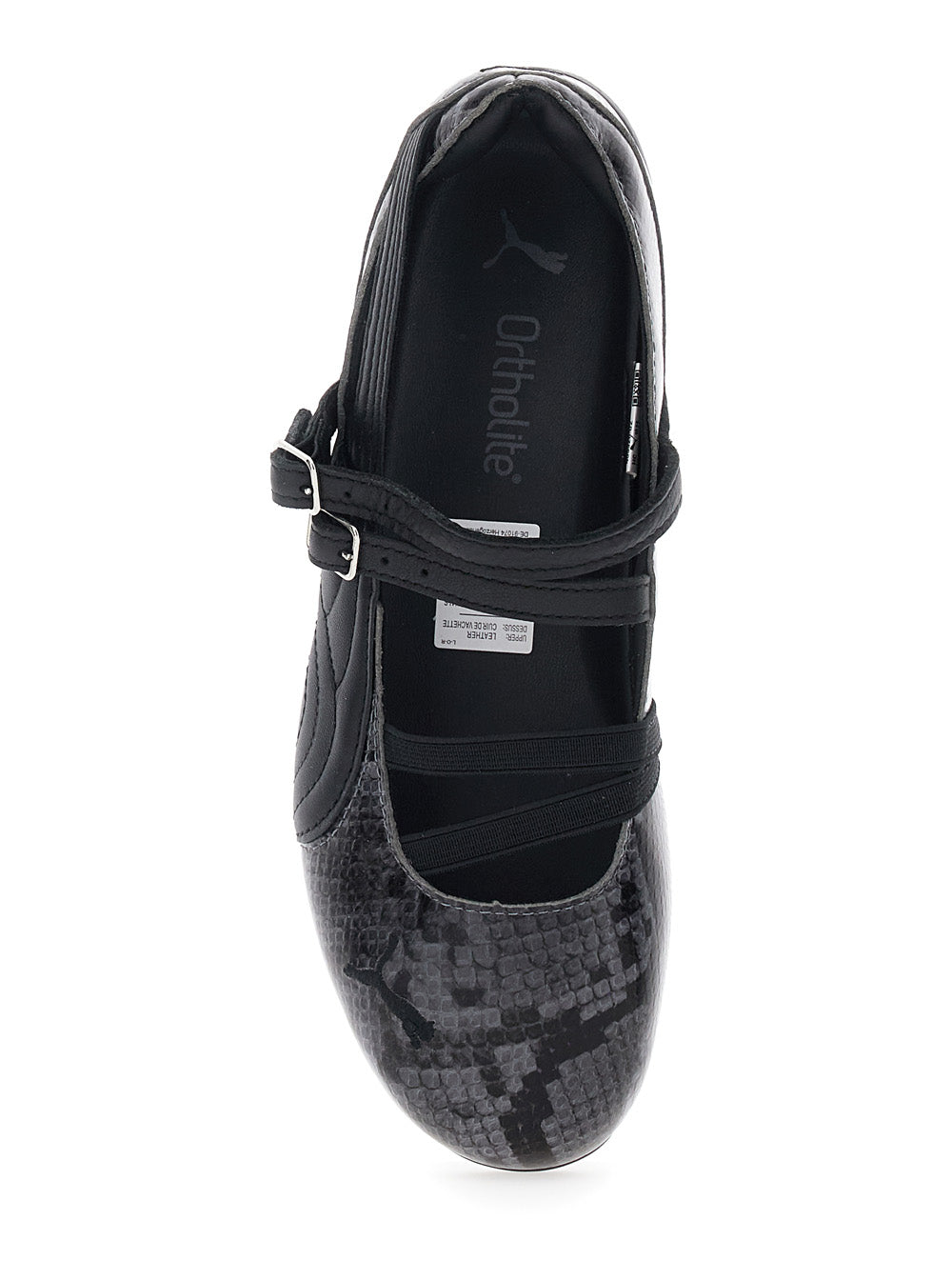 Ballet shoes SPEEDCAT Gray with Snake Print in Leather Women Grey Ballerinas
