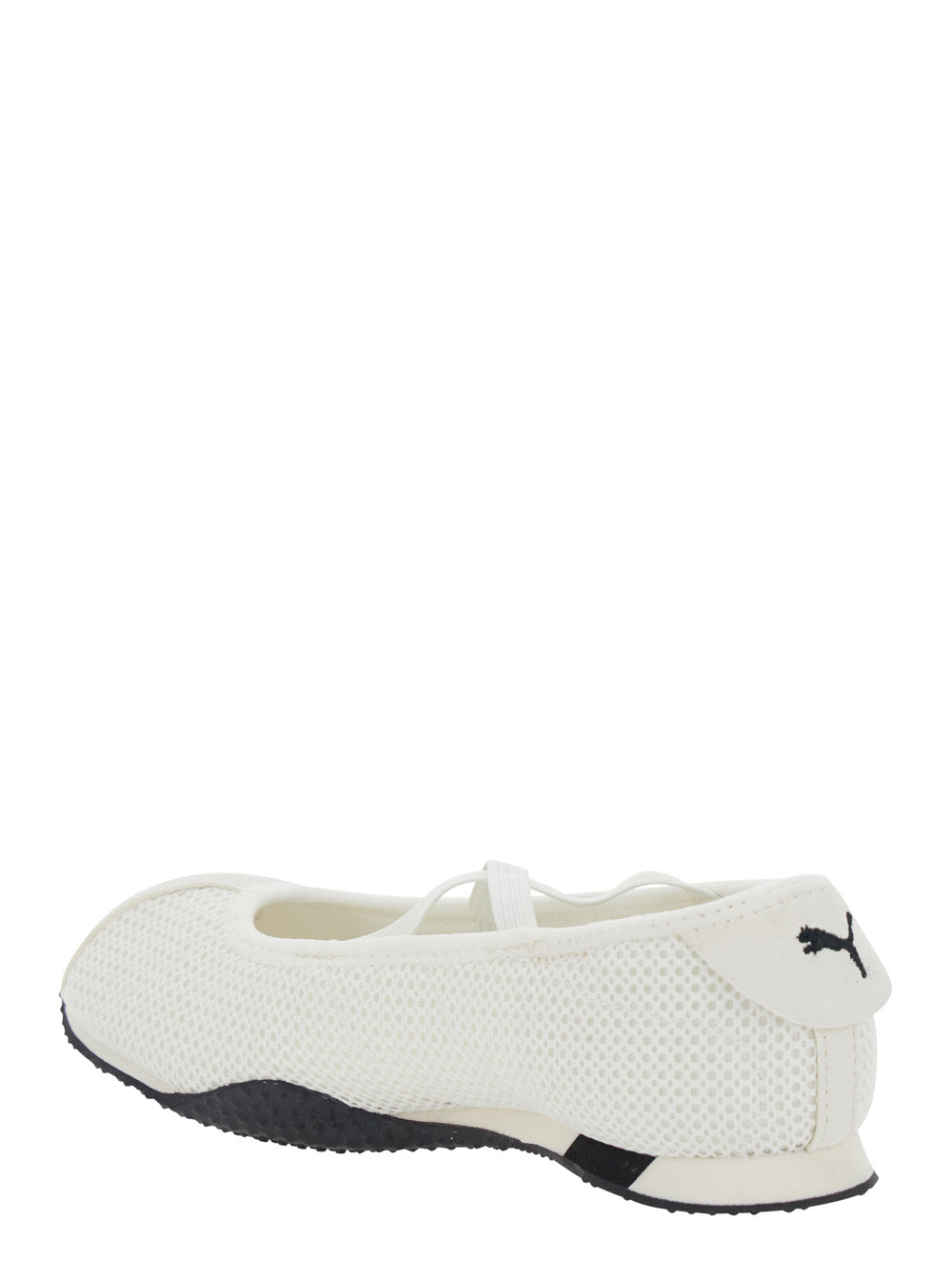 H Street Ballet White Shoes With Leather Logo Detail For Women Ballerinas