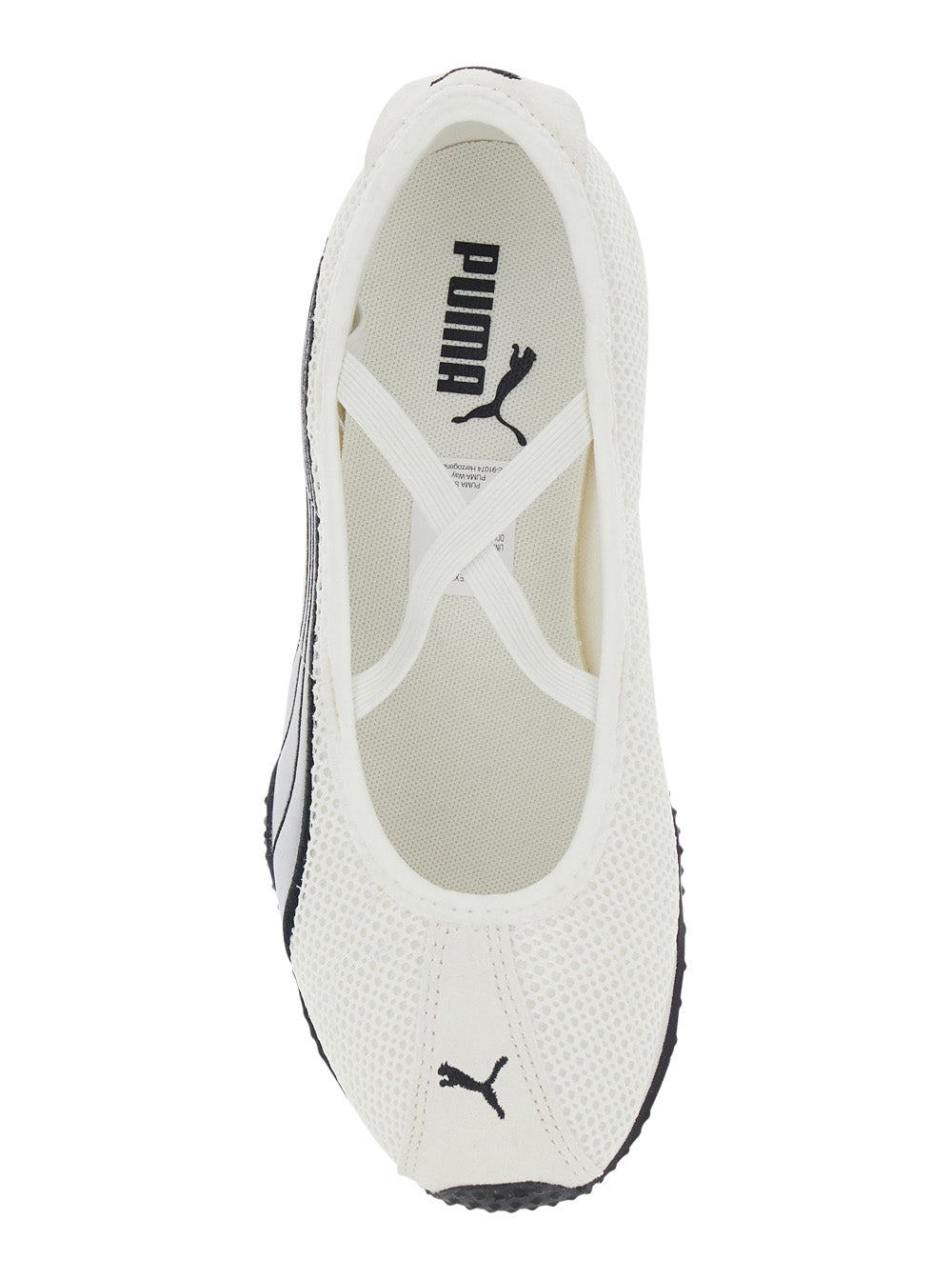 H Street Ballet White Shoes With Leather Logo Detail For Women Ballerinas
