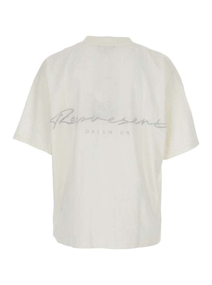 White T-Shirt with Wester Dobermans Print on the Front in Cotton and Hemp for Men Tshirts Polo Shirts