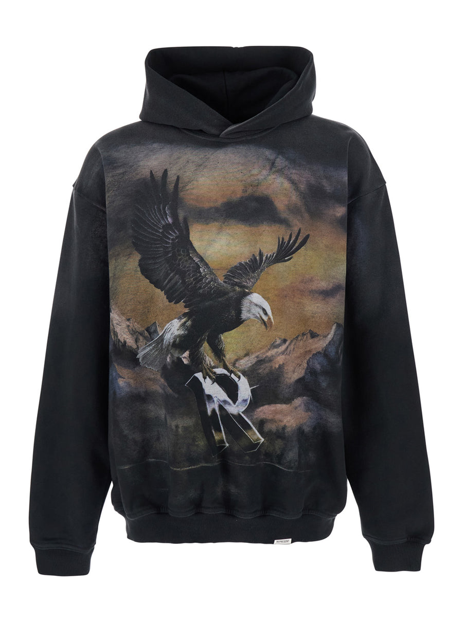Hooded Sweatshirt Black Cotton Sweatshirts