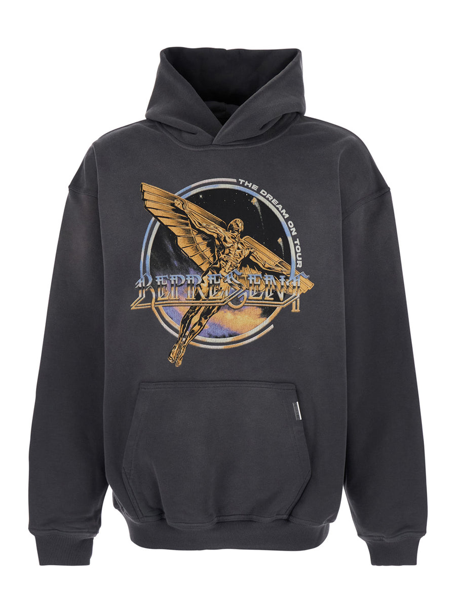 Sweatshirt With Graphic Print, Grey Cotton Sweatshirts