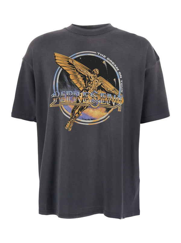 T-Shirt With Graphic Print Grey Cotton T-shirts