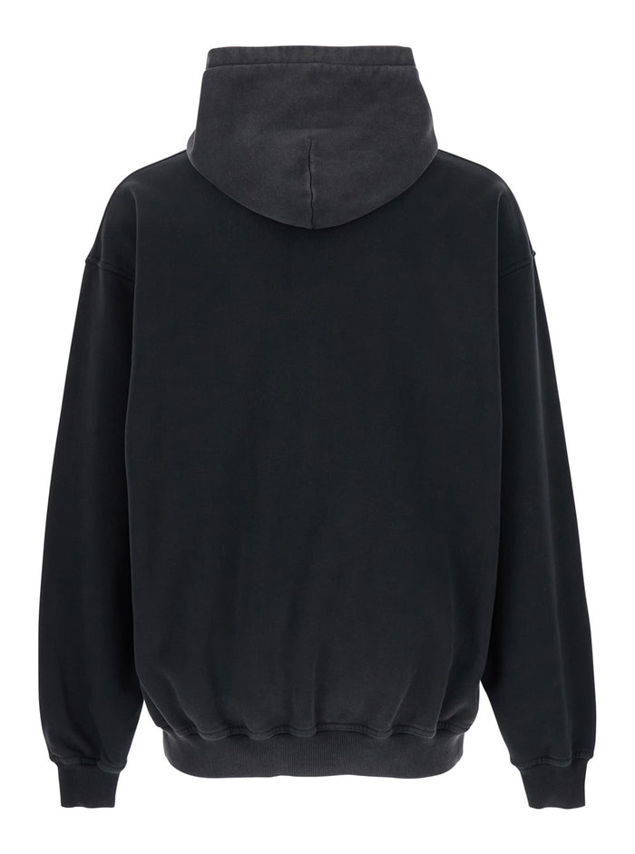 Sweatshirt Fissa with Maxi Print on the Front in Black Cotton for Men Sweatshirts