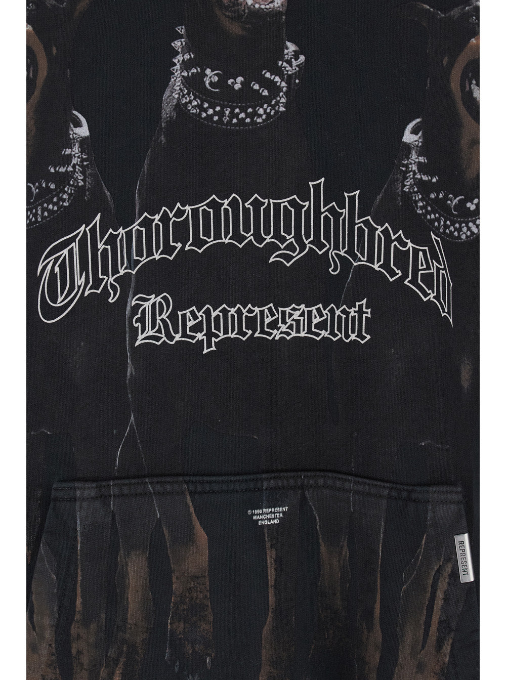 Sweatshirt Fissa with Maxi Print on the Front in Black Cotton for Men Sweatshirts