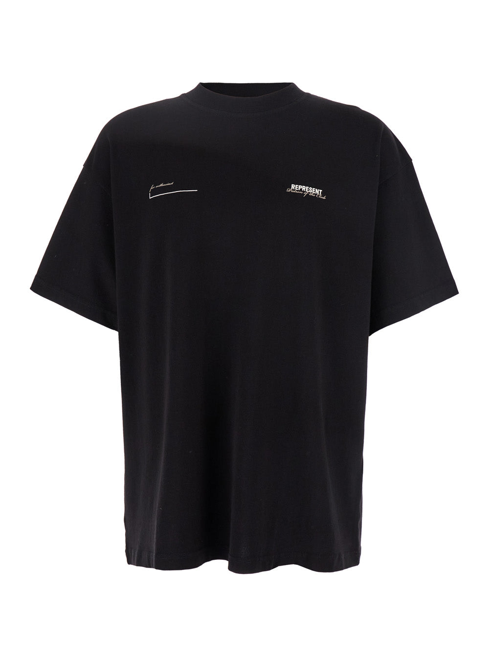 T-Shirt Patron of the Club with Front and Back Logo Print in Black Cotton for Men Tshirts Polo Shirts