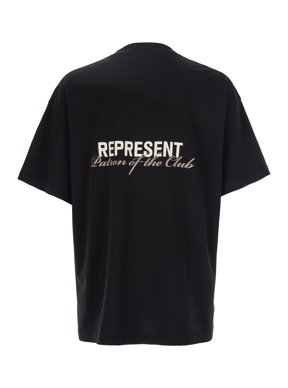 T-Shirt Patron of the Club with Front and Back Logo Print in Black Cotton for Men Tshirts Polo Shirts