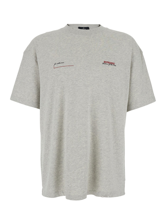 T-Shirt Patron of the Club Gray with Front and Back Logo Print in Mens Cotton Grey Tshirts Polo Shirts