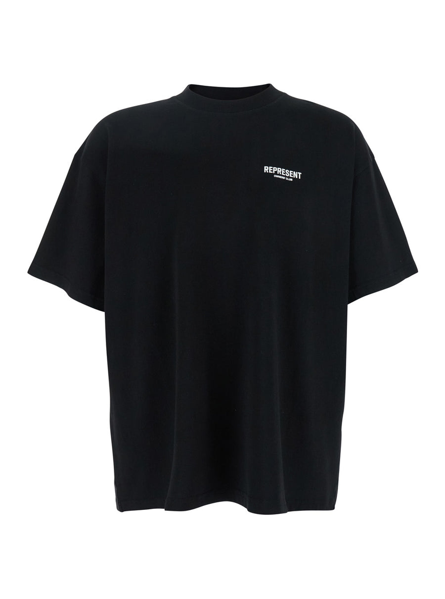 T-Shirt With Logo Black Cotton T-shirts