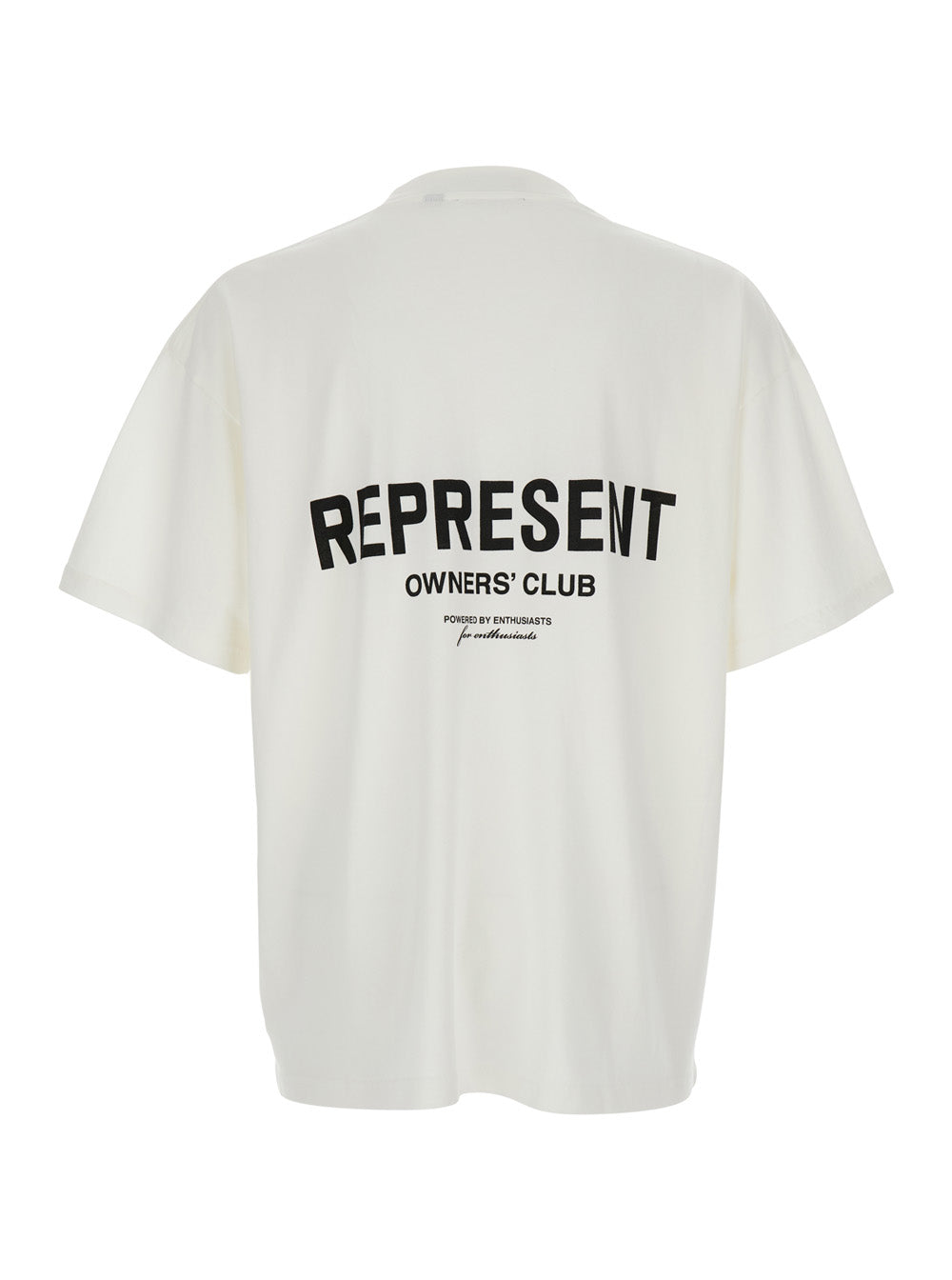 White T-Shirt with Logo on the Front and Maxi Back in Cotton for Men Tshirts Polo Shirts