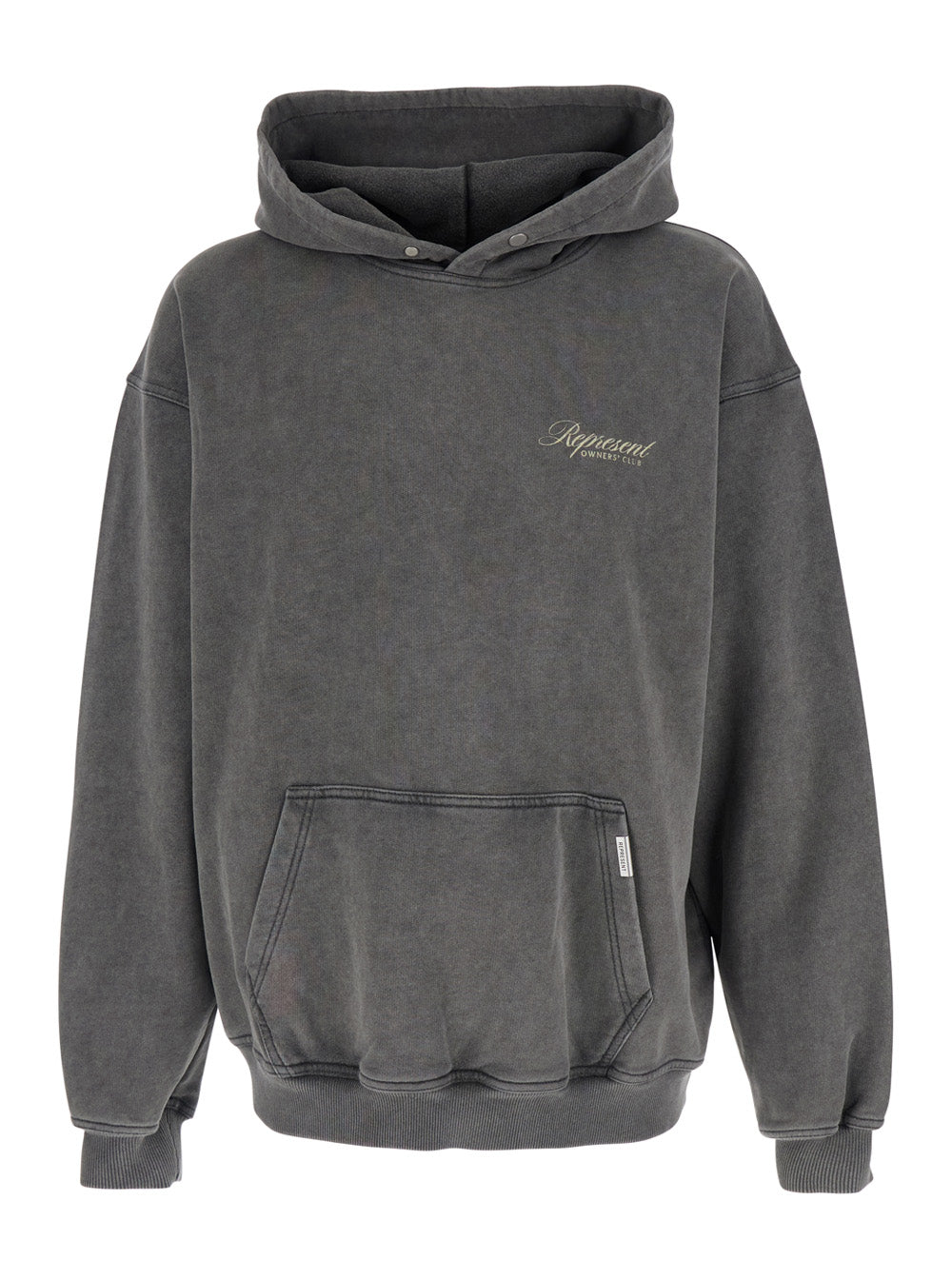 Gray Logo Sweatshirt with Print on Front and Back Faded Effect in Cotton for Men Grey Sweatshirts