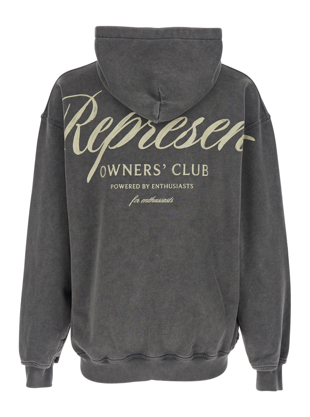 Gray Logo Sweatshirt with Print on Front and Back Faded Effect in Cotton for Men Grey Sweatshirts