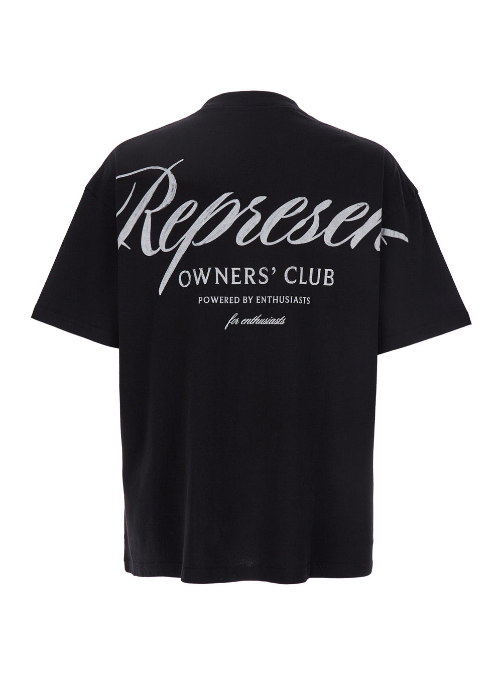 T-Shirt Owners Club Black with Front and Back Print in Cotton for Men Tshirts Polo Shirts