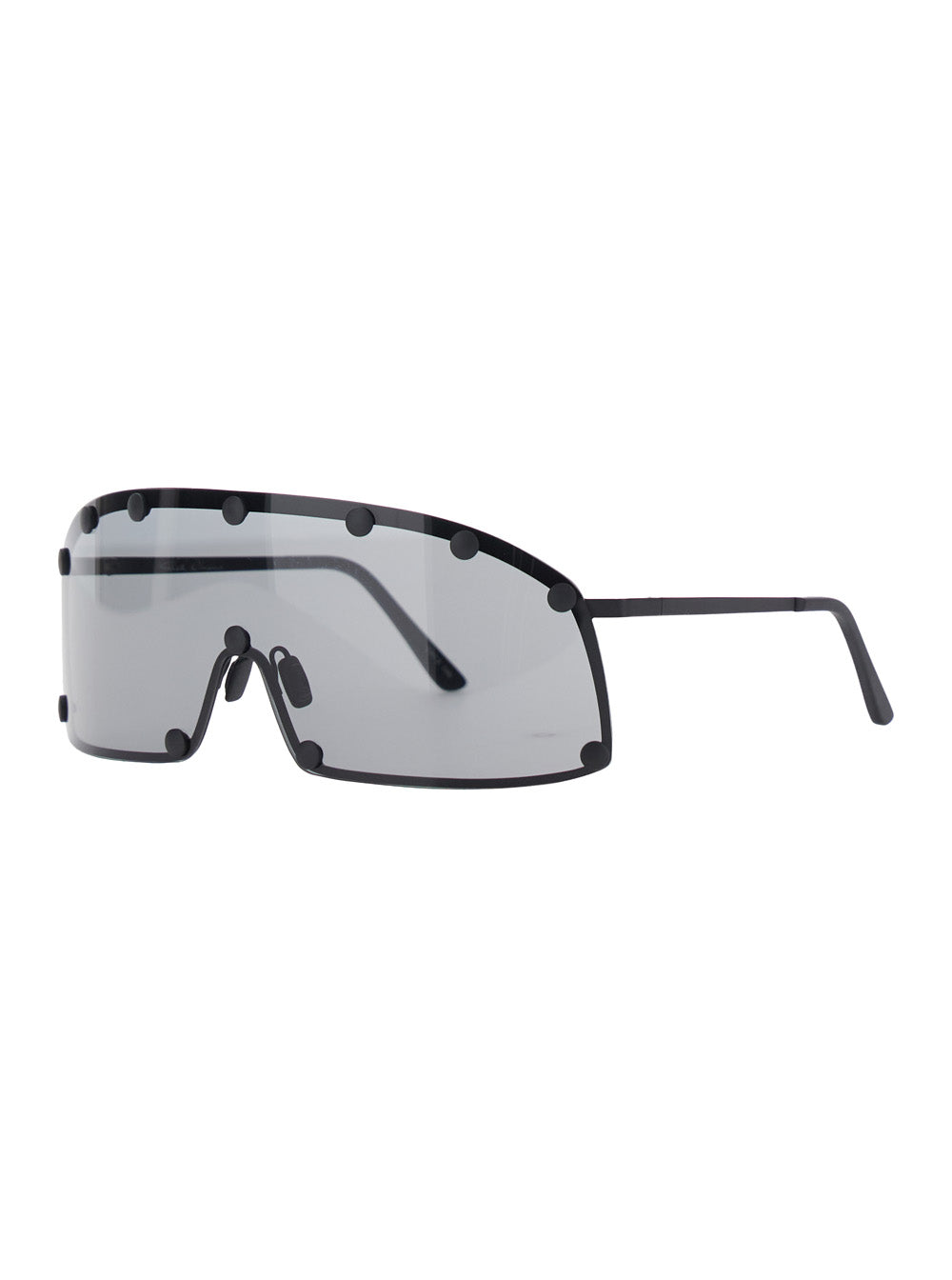 Oversized Sunglasses Rick Owens With Stud Details And Black Two-Tone Stainless Steel Temples For Men