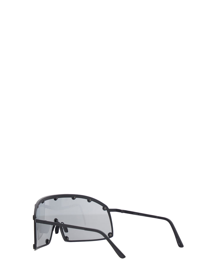 Oversized Sunglasses Rick Owens With Stud Details And Black Two-Tone Stainless Steel Temples For Men