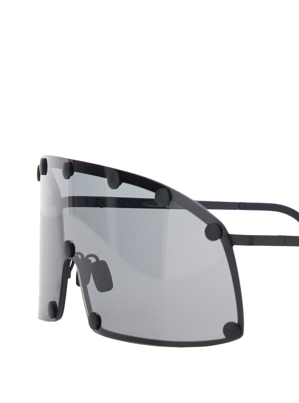 Oversized Sunglasses Rick Owens With Stud Details And Black Two-Tone Stainless Steel Temples For Men