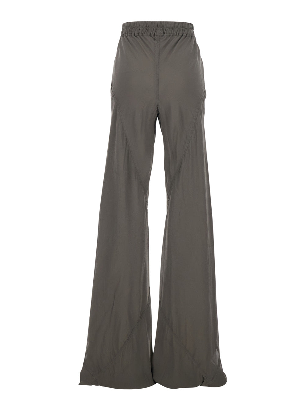 Bias Pants with Elastic Waist and Drawstring in Fabric Silk Blend for Women Grey Trousers
