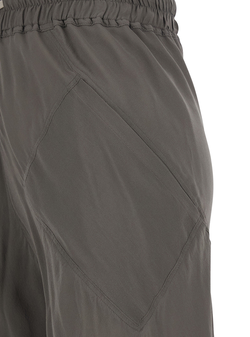 Bias Pants with Elastic Waist and Drawstring in Fabric Silk Blend for Women Grey Trousers