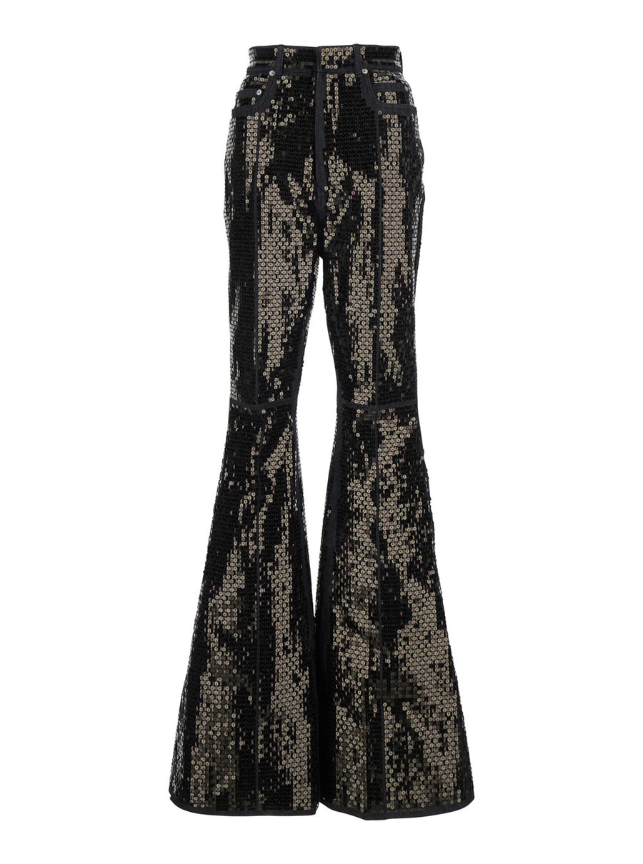 Jeans Bolan Black Sequin Denim Cotton