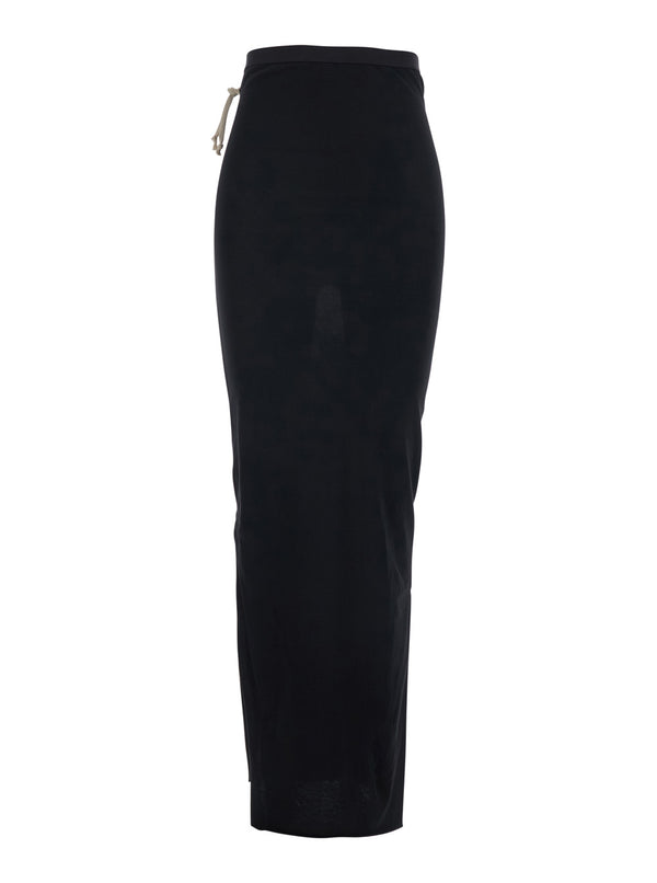 Long Skirt Black Cotton