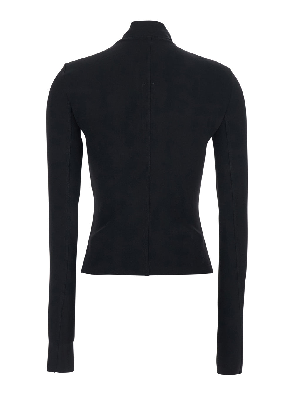 Gary Jacket with High Collar and Asymmetrical Zip Closure in Black Viscose Blend for Women Acetate Elastane Outerwear