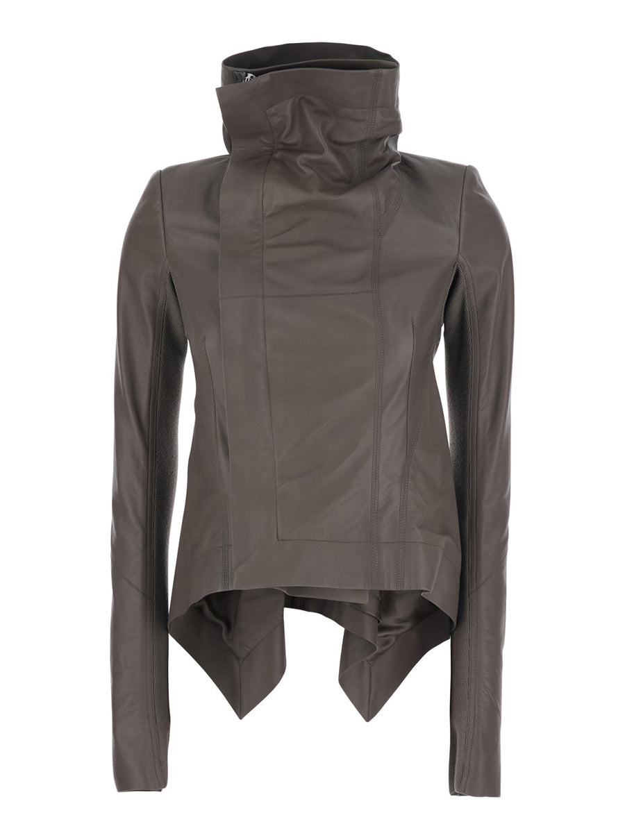 Jacket Naska Grey Leather Lambskin Coat