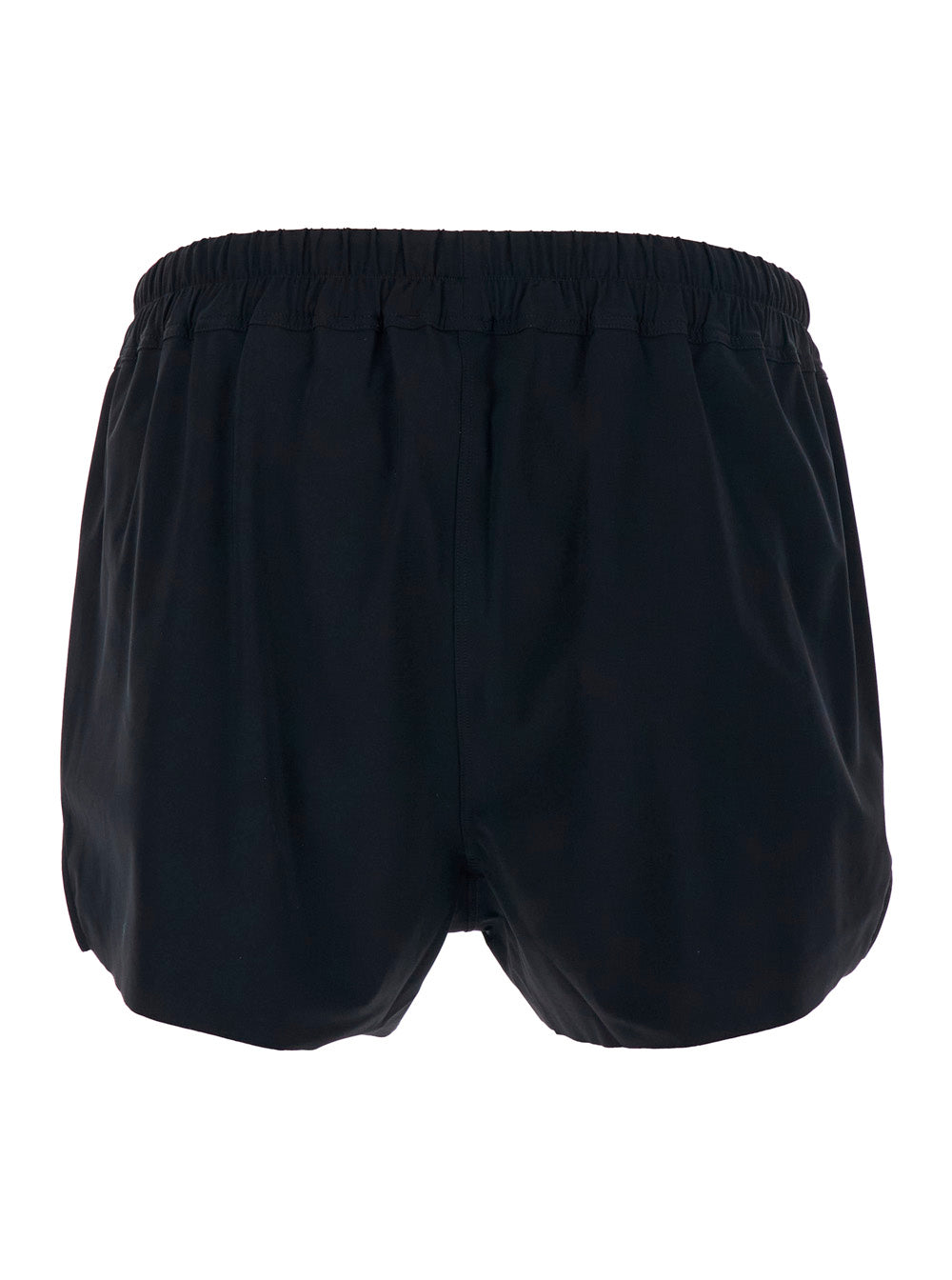 One-Piece Swimsuit with Elastic Waist and Drawstring in Black Tech Fabric for Men Nylon Elastane Beachwear