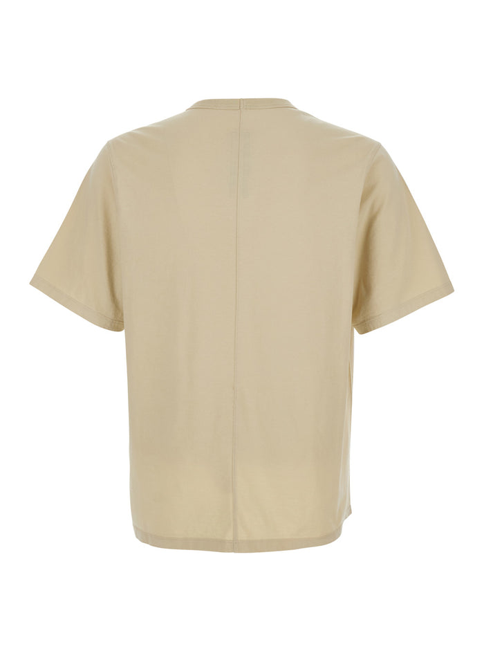 T-Shirt Brad Beige with Crew Neck and Short Sleeves in Cotton for Men Tshirts Polo Shirts