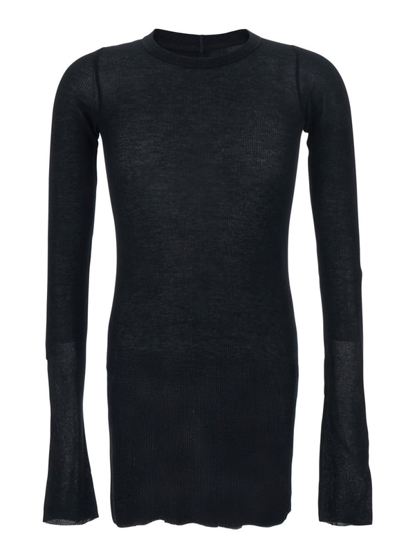 T-Shirt Round Neck Black Viscose-Silk T-shirts