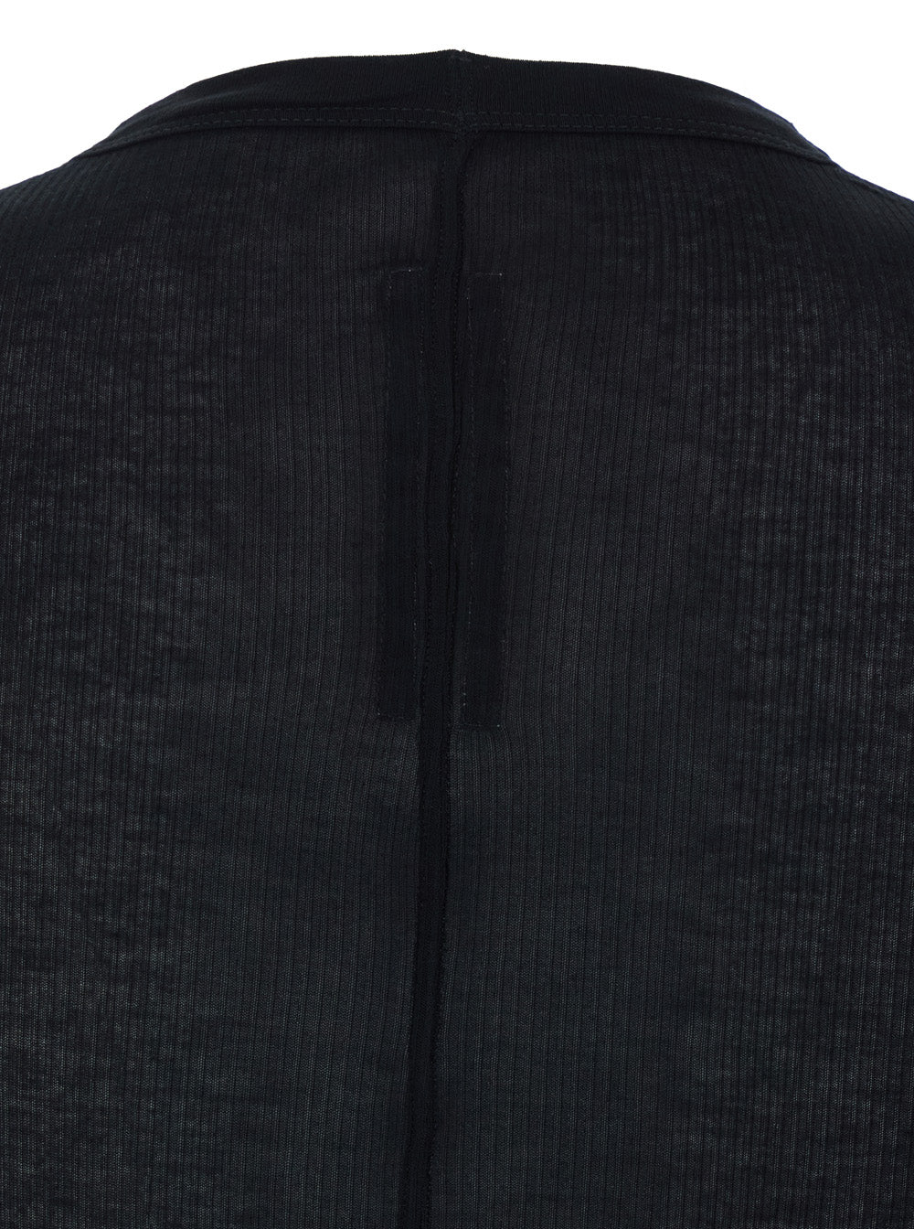 Black T-Shirt with Round Neck and Ribbed Design in Viscose Silk Blend for Men Tshirts Polo Shirts