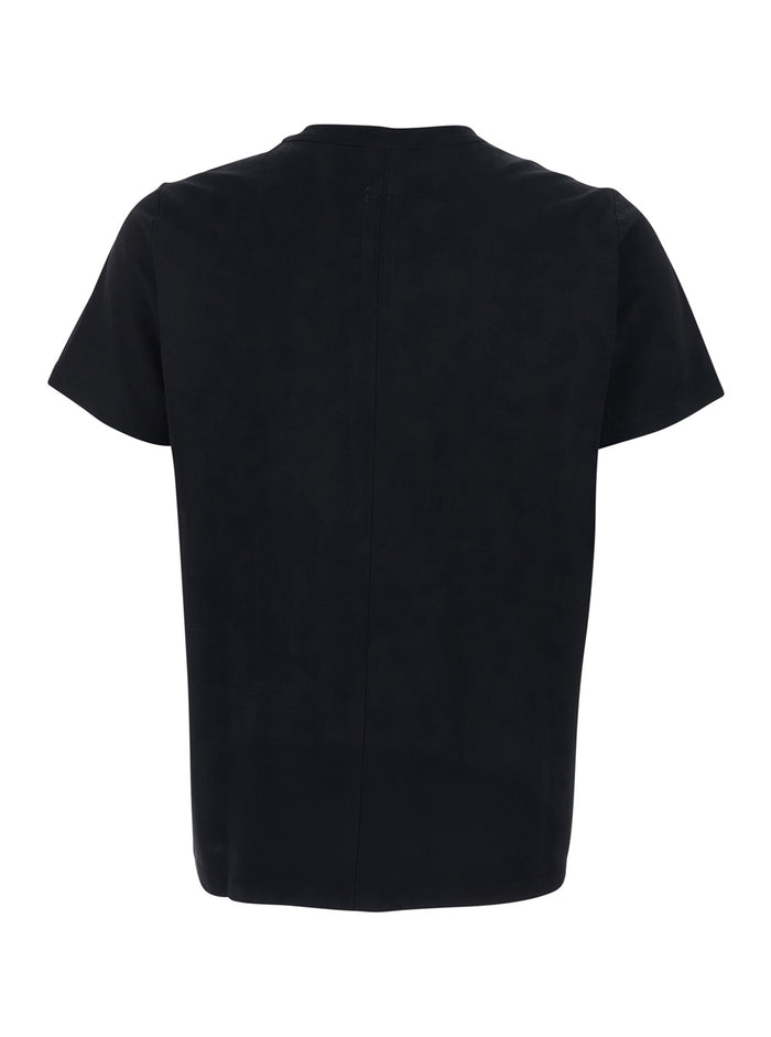 Mens Black Cotton Crew Neck T-Shirt with Tone-on-Tone Stitching Tshirts And Polo Shirts