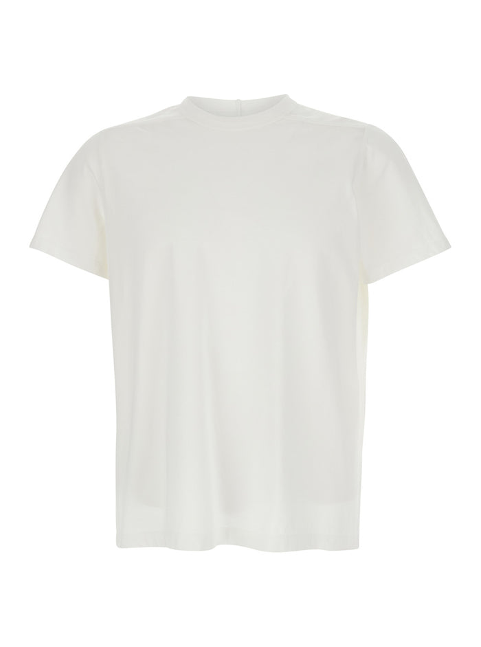 White Crew Neck T-Shirt with Tone-on-Tone Stitching for Men Cotton Tshirts And Polo Shirts