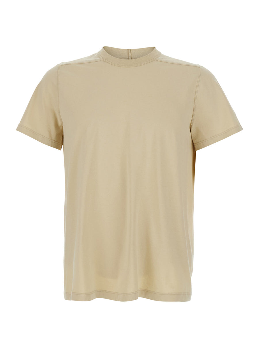 T-Shirt Crew Neck Beige Cotton T-shirts