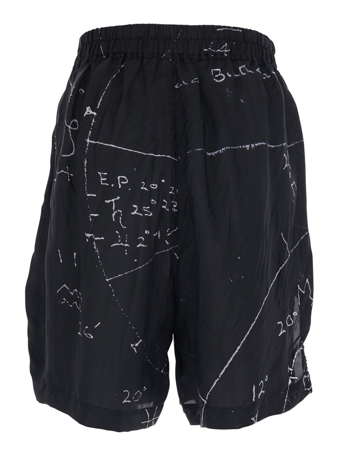 SHORTS-BOXERS-BACK-MILK Black - High-waisted shorts with minimalist details In Viscose and Cupro Men Bermuda