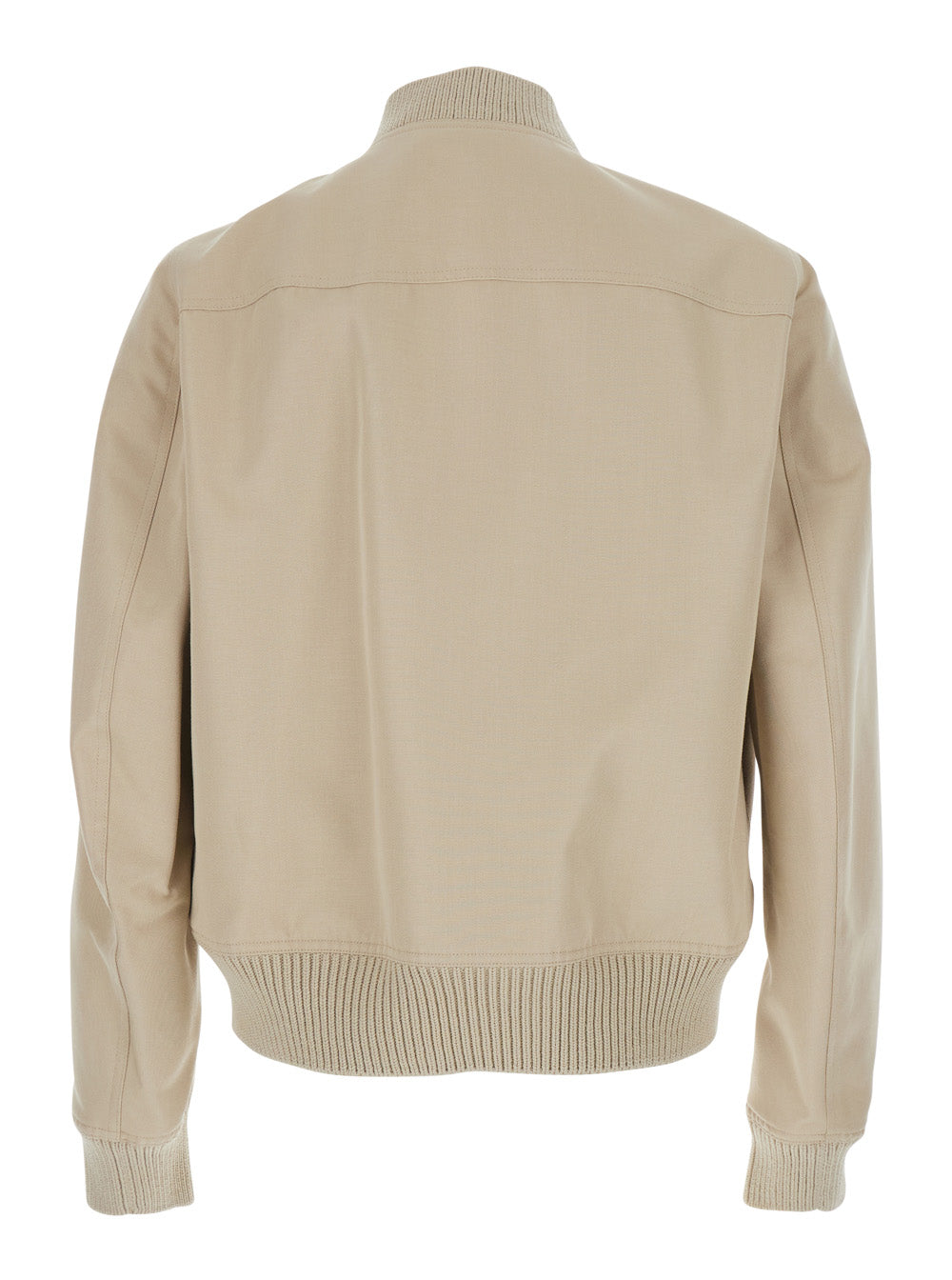 Heizer Flight Bomber Jacket with Collar and Two Zip Pockets on the Front in Beige Cotton Blend for Men Nylon Outerwear