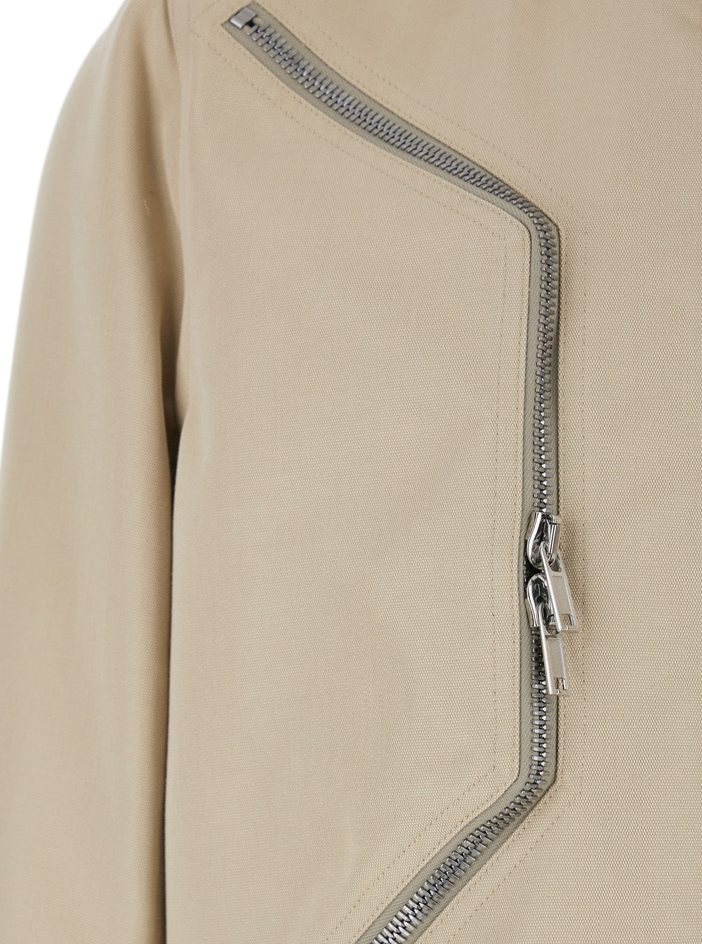 Heizer Flight Bomber Jacket with Collar and Two Zip Pockets on the Front in Beige Cotton Blend for Men Nylon Outerwear