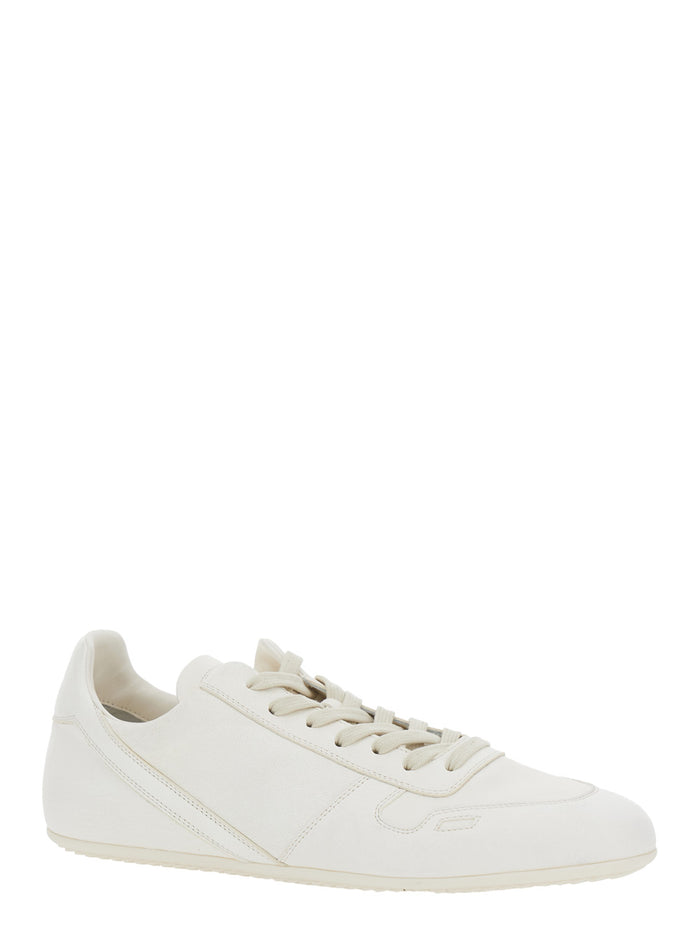 Low Top Sneaker RU01F2889LBHX1111 with Round Toe and Lace-Up Closure in White Leather for Men Lamb