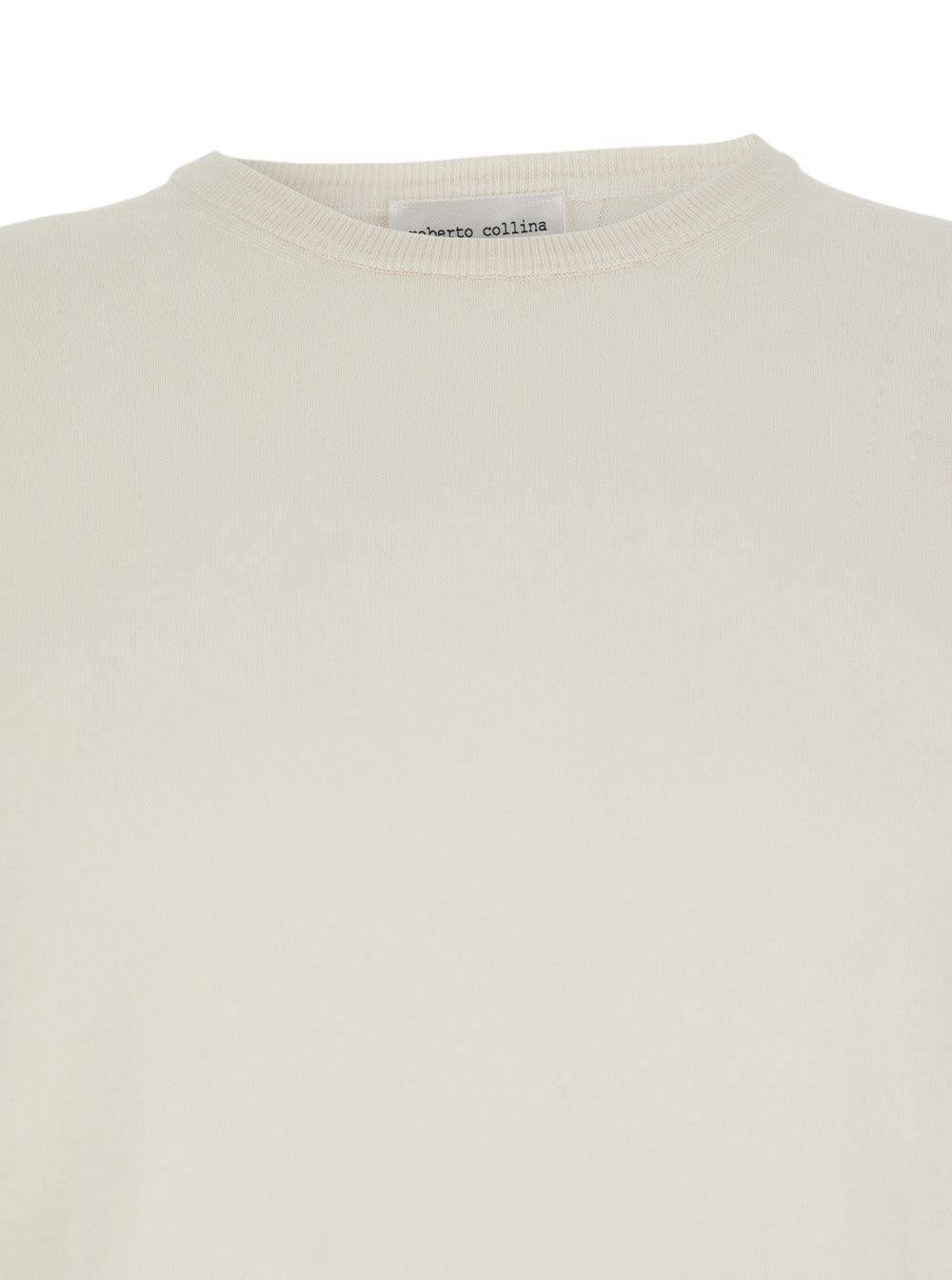 Beige T-Shirt with Ribbed Details in Cotton for Men Tshirts And Polo Shirts