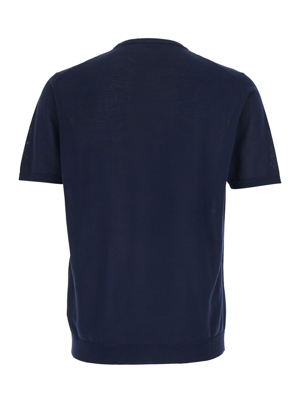 Blue Crew Neck T-Shirt with Ribbed Finishes for Men Blu Cotton Tshirts And Polo Shirts