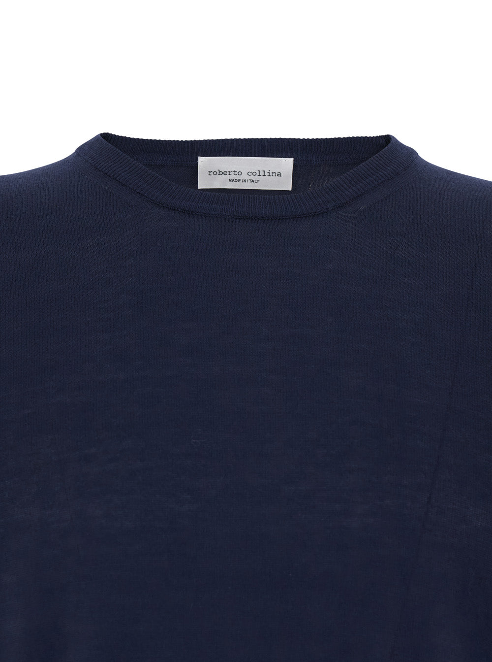 Blue Crew Neck T-Shirt with Ribbed Finishes for Men Blu Cotton Tshirts And Polo Shirts