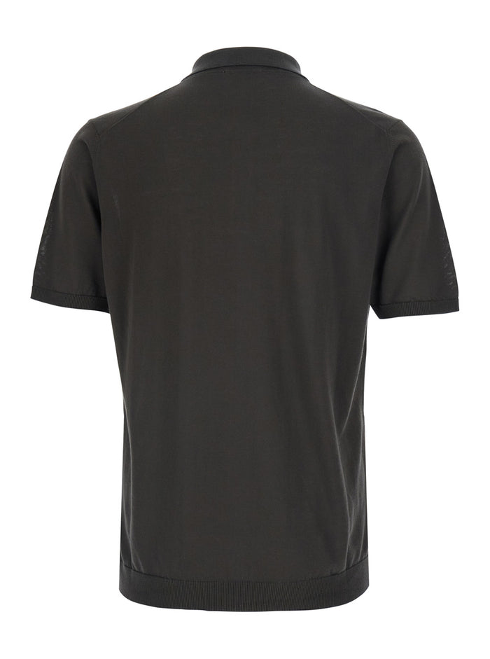 COTTON - Brown T-Shirt with Round Neck and Short Sleeves for Men Tshirts Polo Shirts