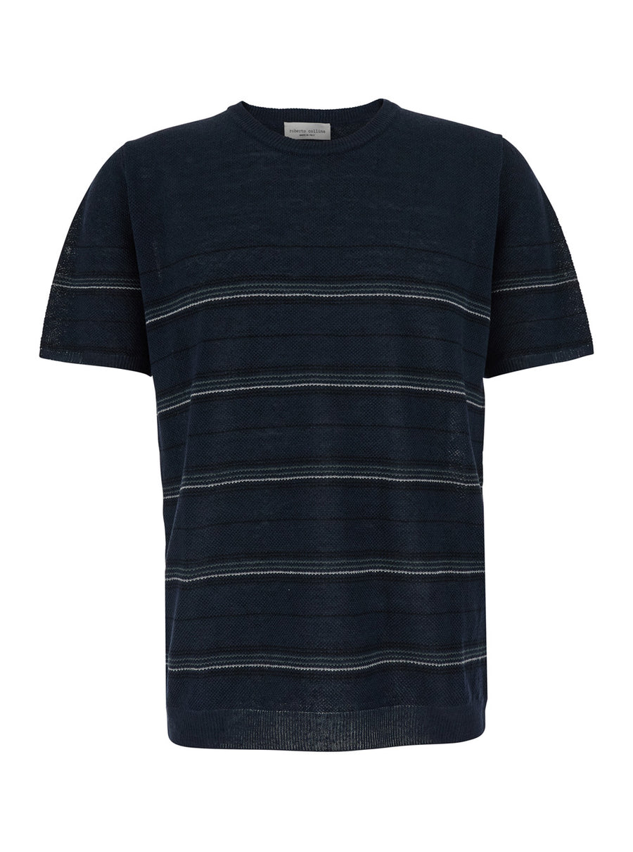T-Shirt Riga Cotone Blue Cotton T-shirts
