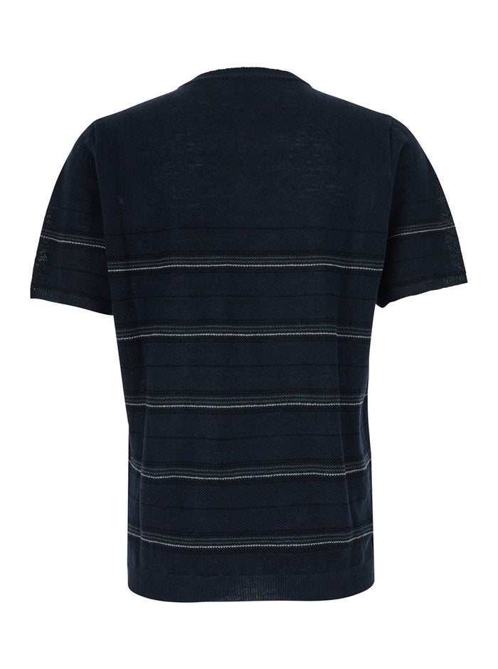 Riga Cotone - Blue T-Shirt With Round Neck Cotton Men Blu Tshirts And Polo Shirts