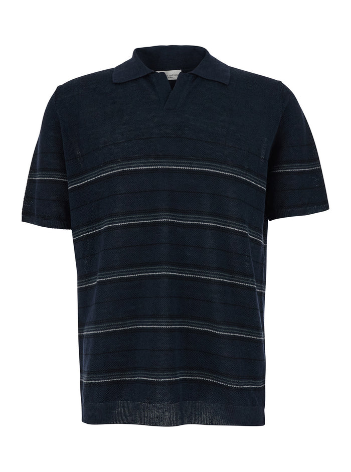 Riga Cotone - Blue T-Shirt With Round Neck And Short Sleeves For Men Blu Tshirts Polo Shirts